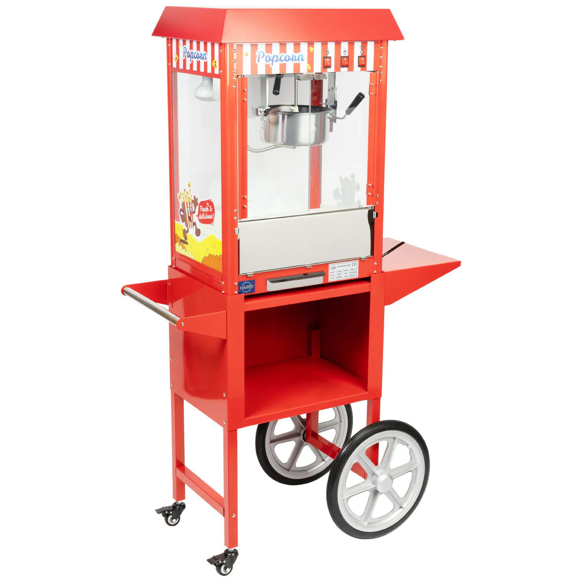 Commercial Popcorn Maker Machine & Cart Red