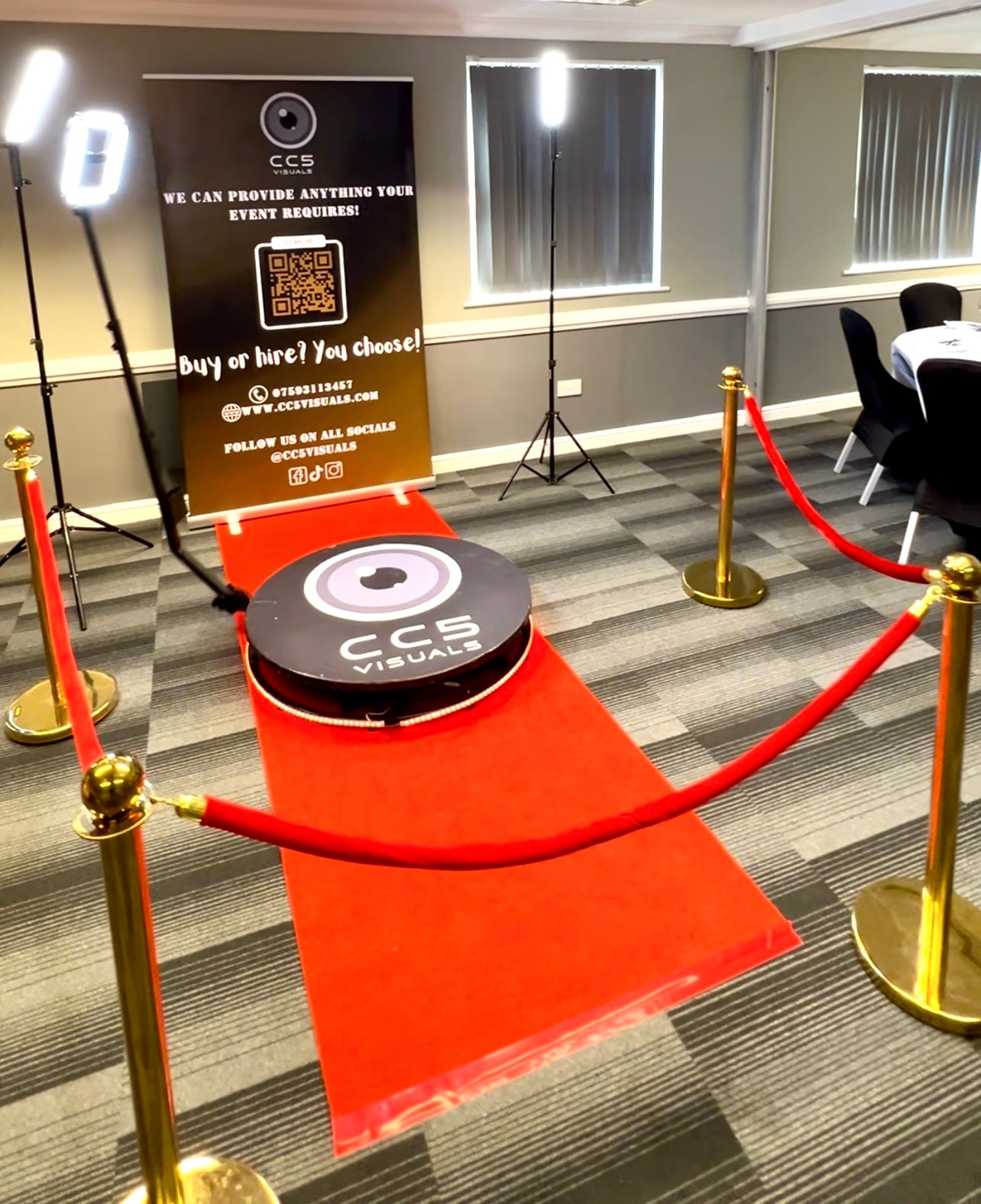 360 Photobooth Professional Wireless Ring Light with USB-C Port Rectangle Square