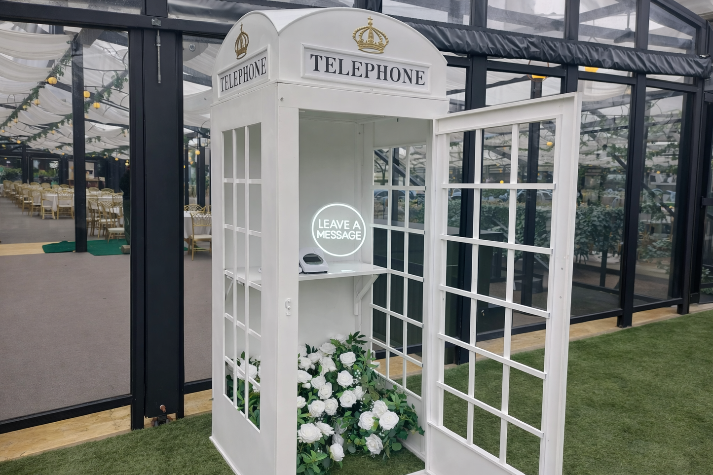 Vintage Telephone Box Audio Guestbook Enclosed