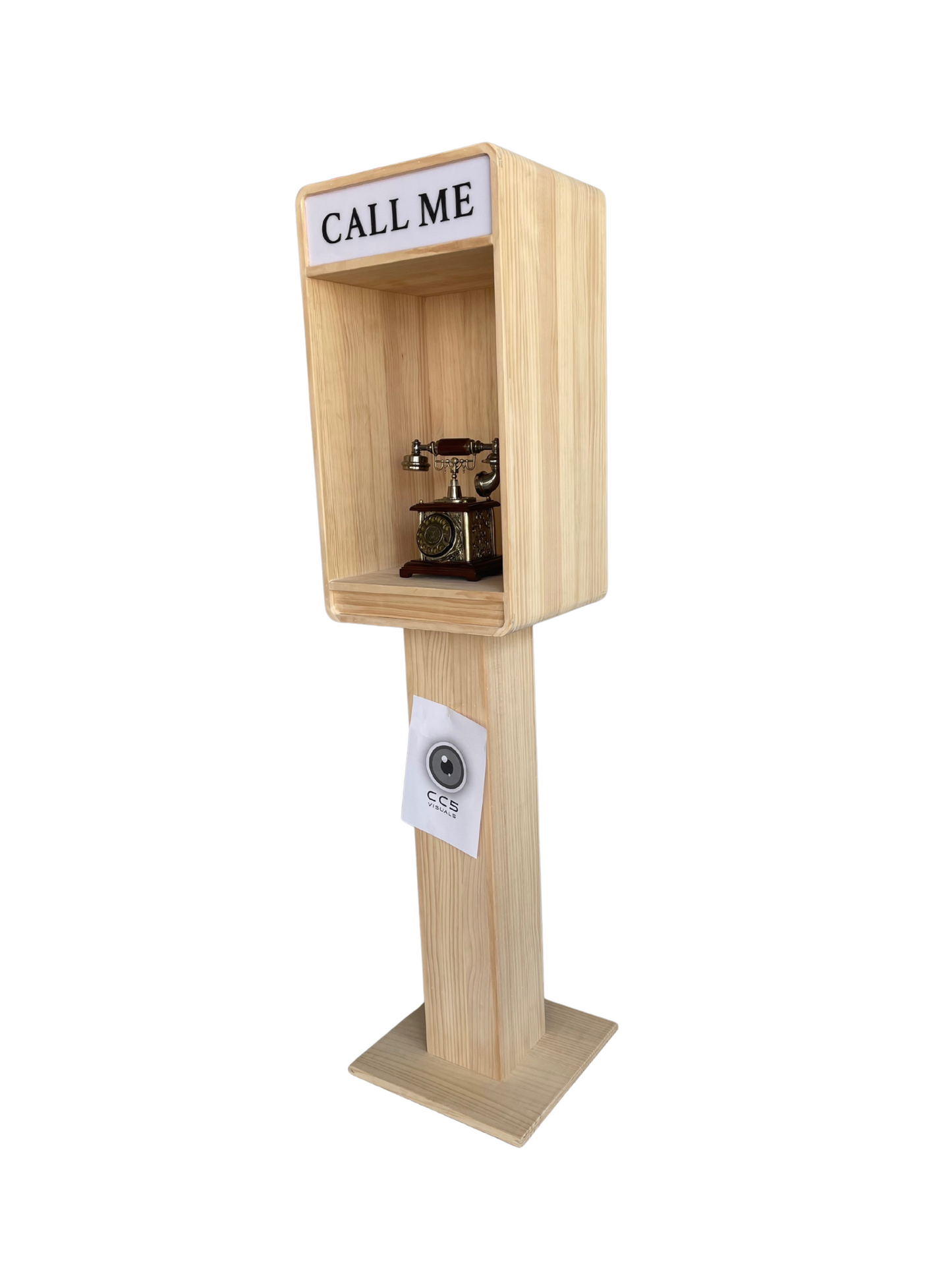 Vintage Wooden Audio Video Guestbook Telephone Stand