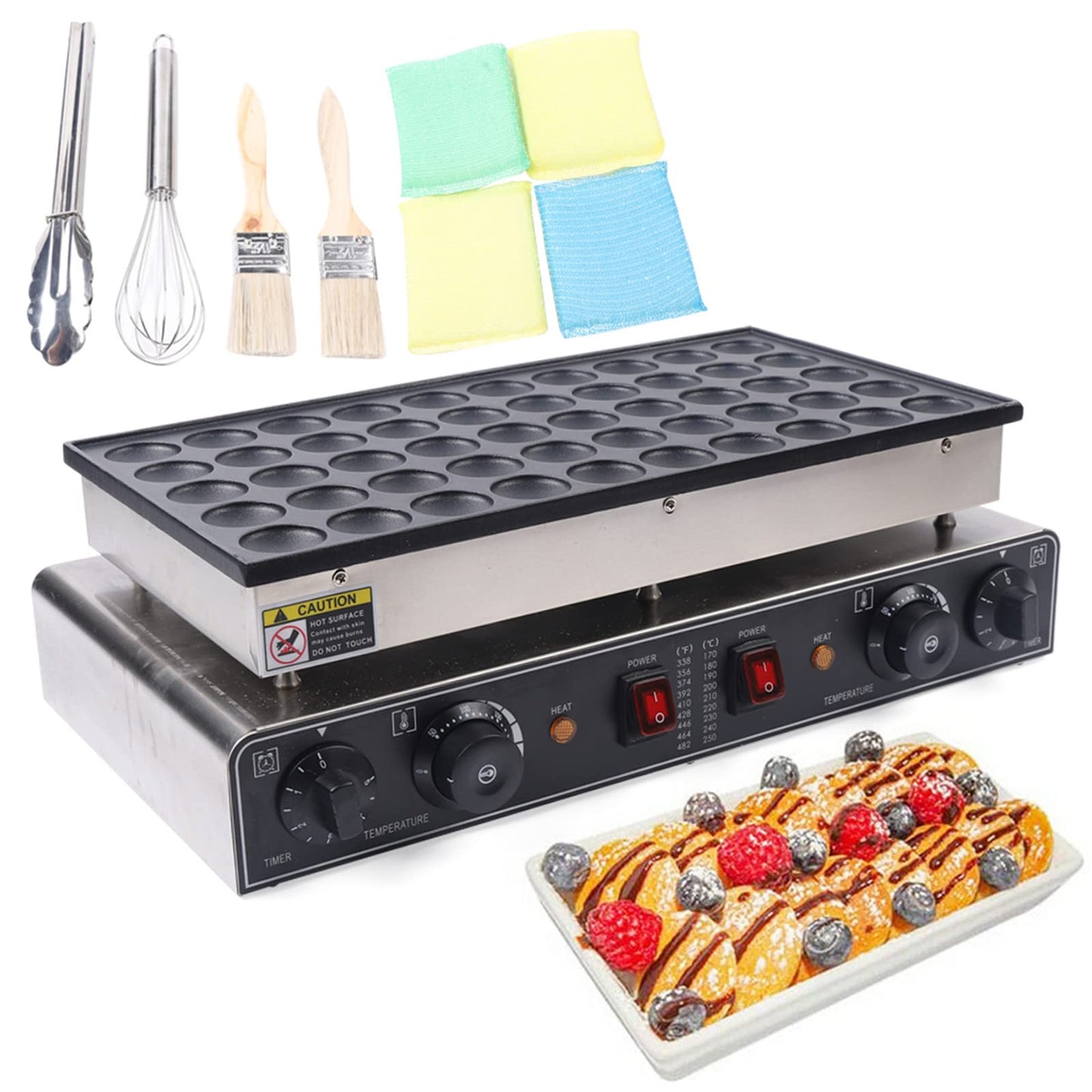 A white pancake dessert cart pancake maker
