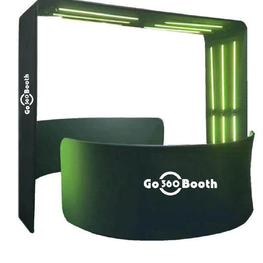 2 Piece LED Photobooth Enclosure With Overhead Backdrop