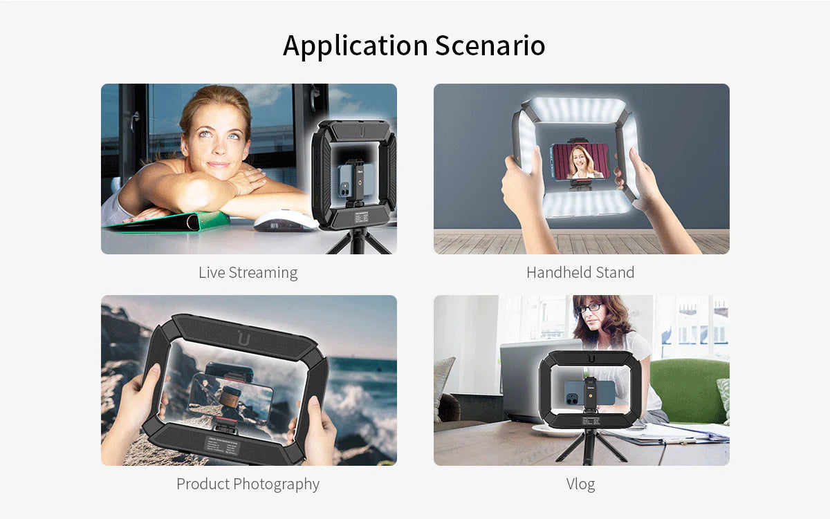 360 Photobooth Professional Wireless Ring Light with USB-C Port Rectangle Square