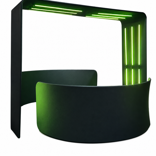 2 Piece LED Photobooth Enclosure With Overhead Backdrop