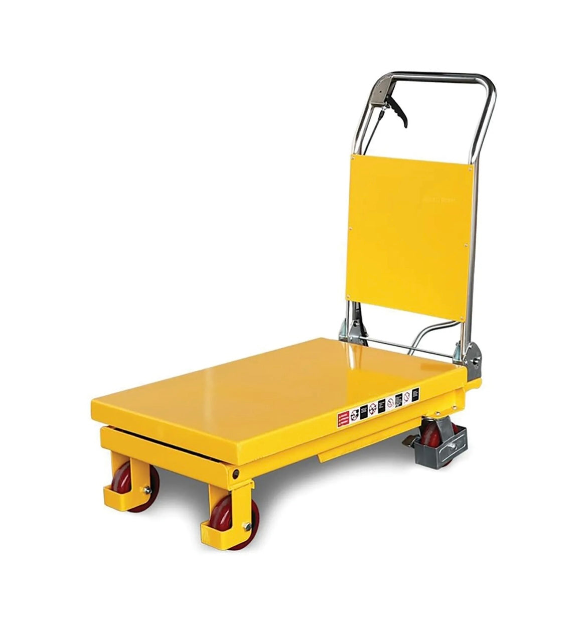 Hydraulic Scissor Lifting Table With Wheels & Safety Back Plate