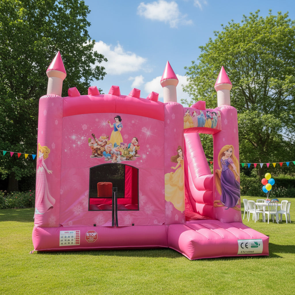 Princess Inflatable Disney Princess Bouncy Castle With Slide | Commercial – CC5 Visuals