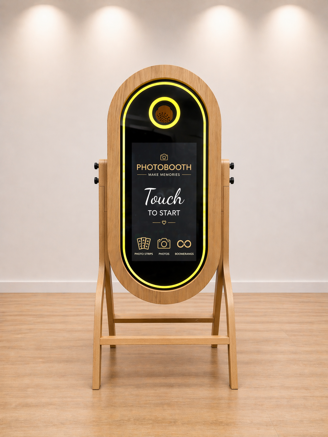 Vintage Wooden Magic Mirror DSLR LED Photobooth