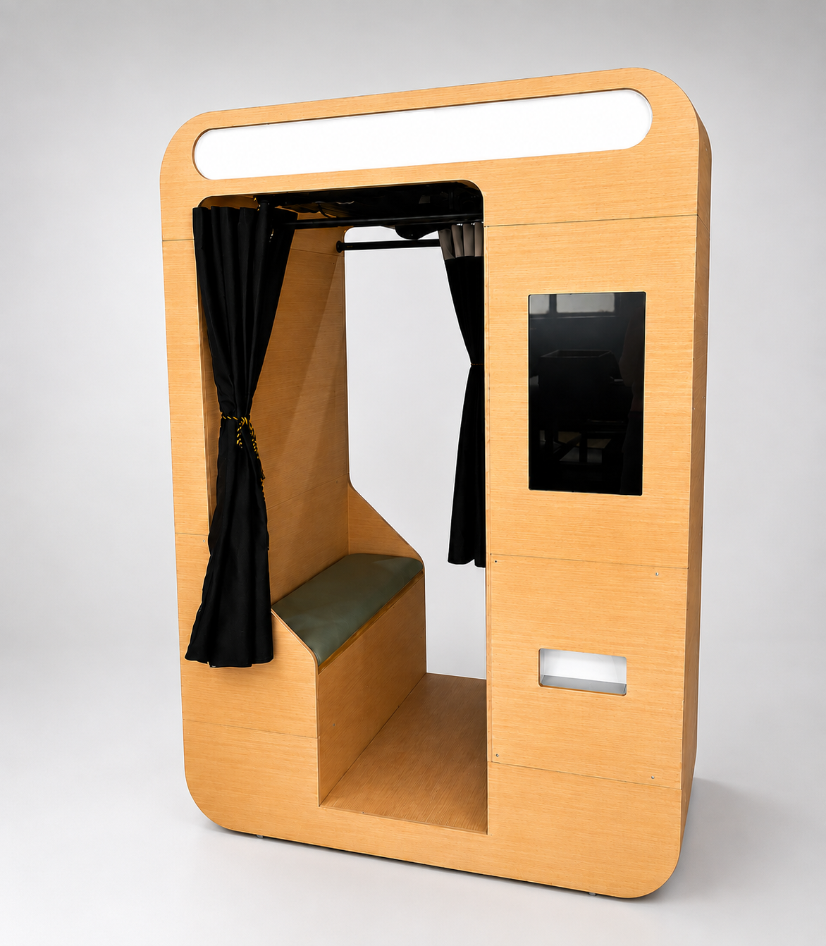 Wooden Vintage Enclosed Photobooth With Payment System Selfie Booth
