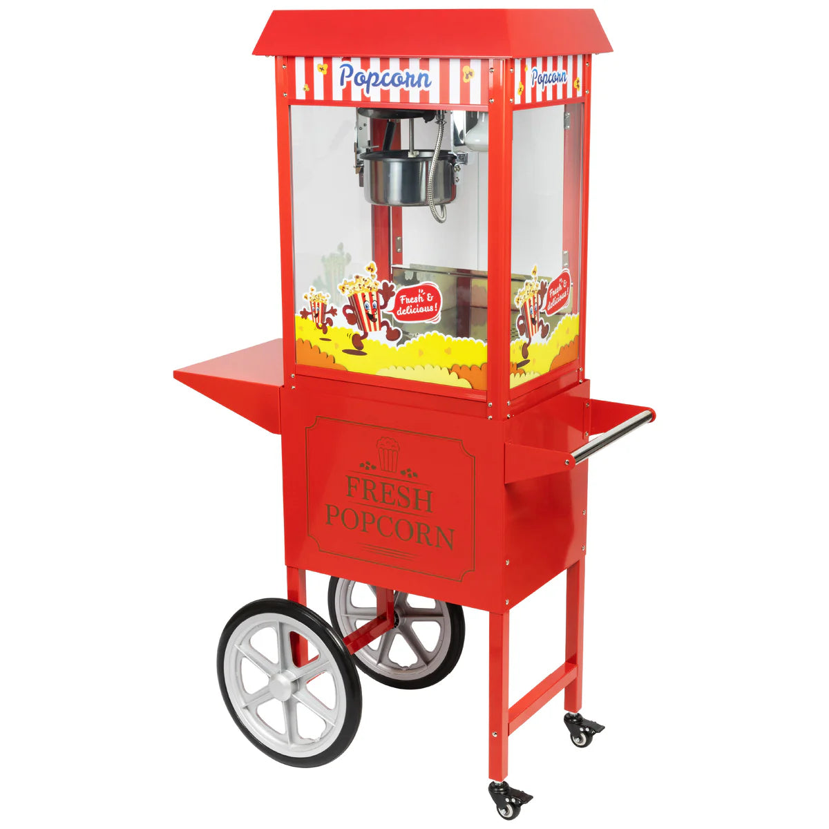 Commercial Popcorn Maker Machine & Cart Red