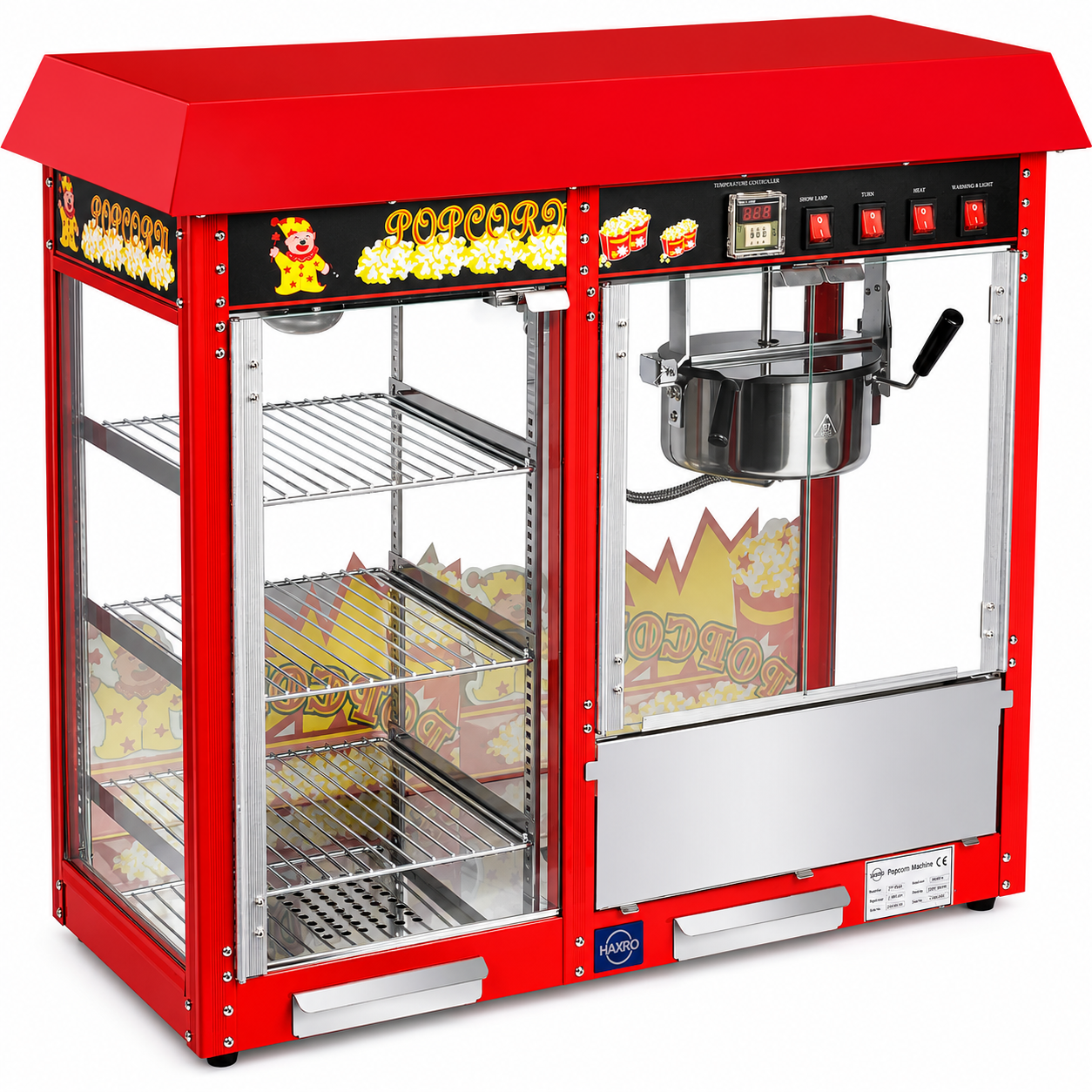 Commercial Popcorn Maker Machine & Storage Red