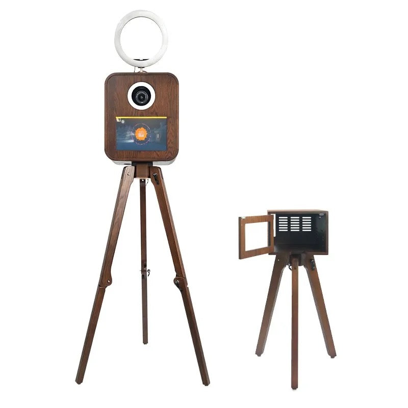 Wooden Oak DSLR Selfie Pod Photobooth With Stand