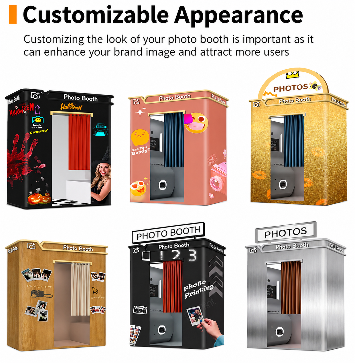 Enclosed Original Photobooth With Payment System Selfie Booth
