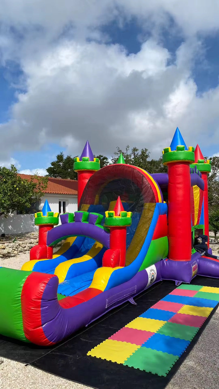 Large Multicolour Bouncy Castle With 2 Slides & Ball Pit