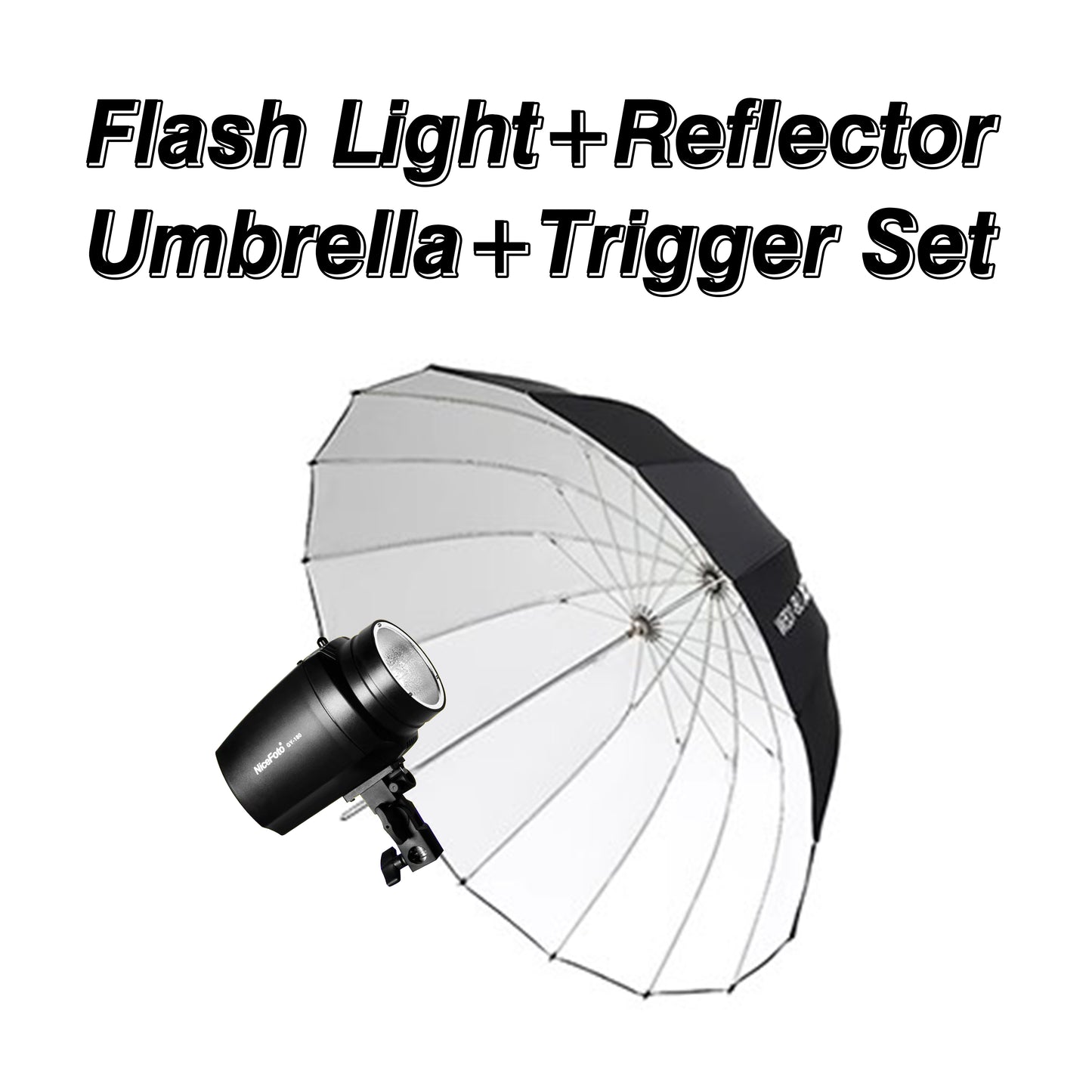 Flash & Still Light With Umbrella For Selfie Pod Magic Mirror Studio Use