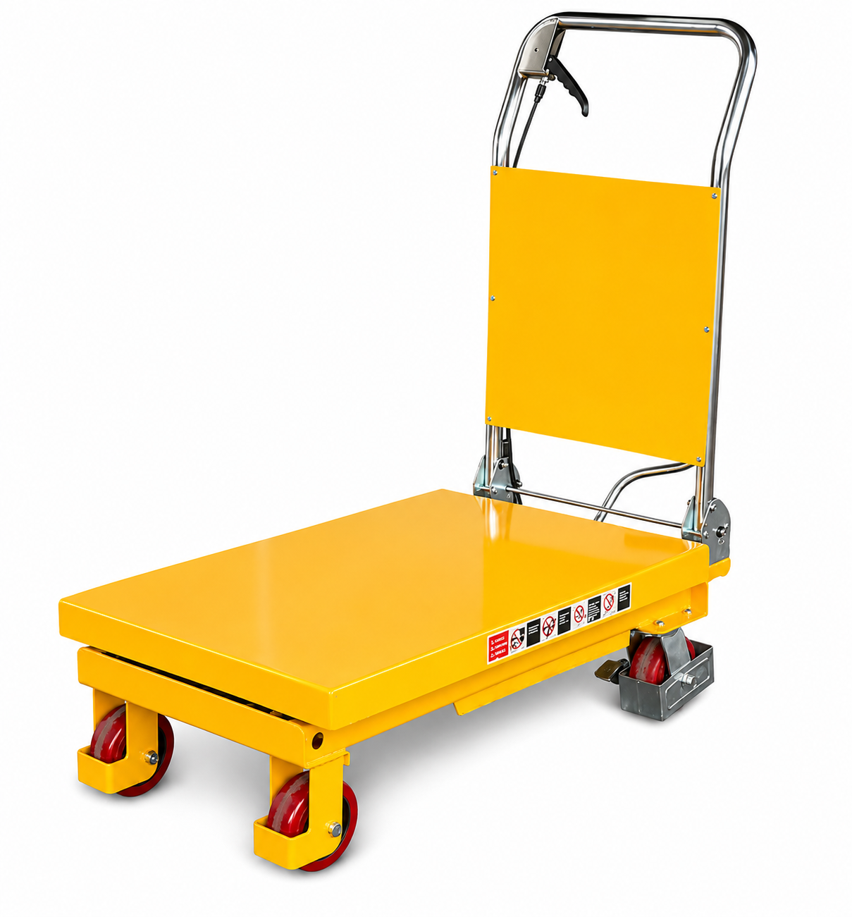 Hydraulic Scissor Lifting Table With Wheels & Safety Back Plate