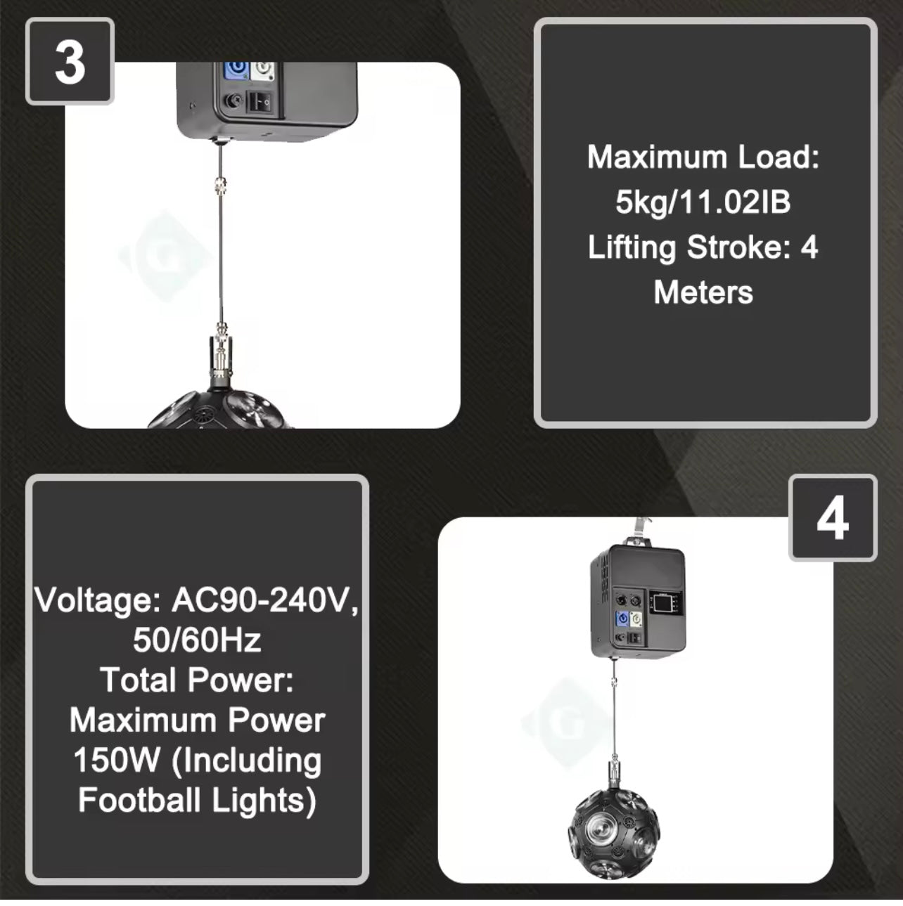 Professional Hanging Ball Strobe Light