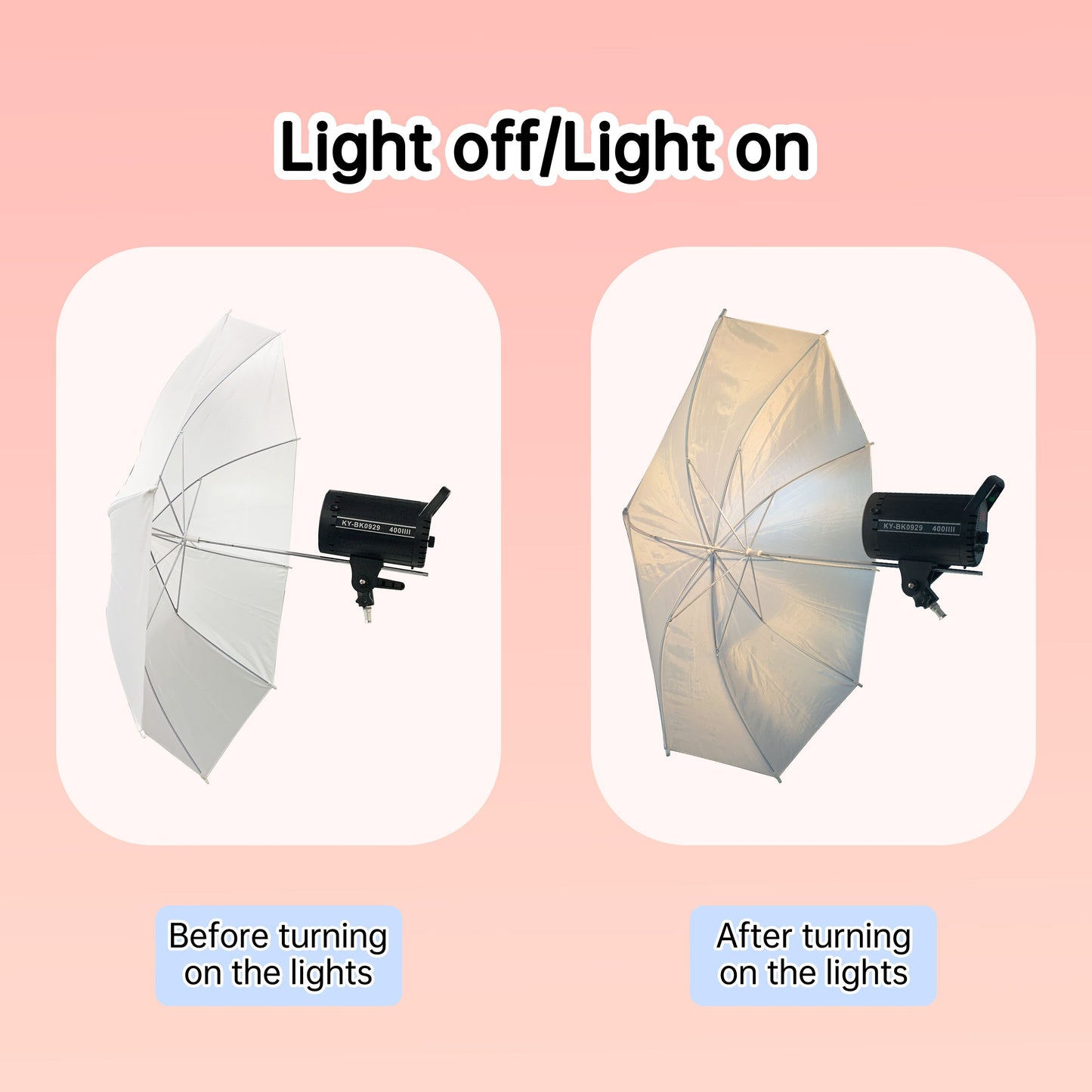 Flash & Still Light With Umbrella For Selfie Pod Magic Mirror Studio Use