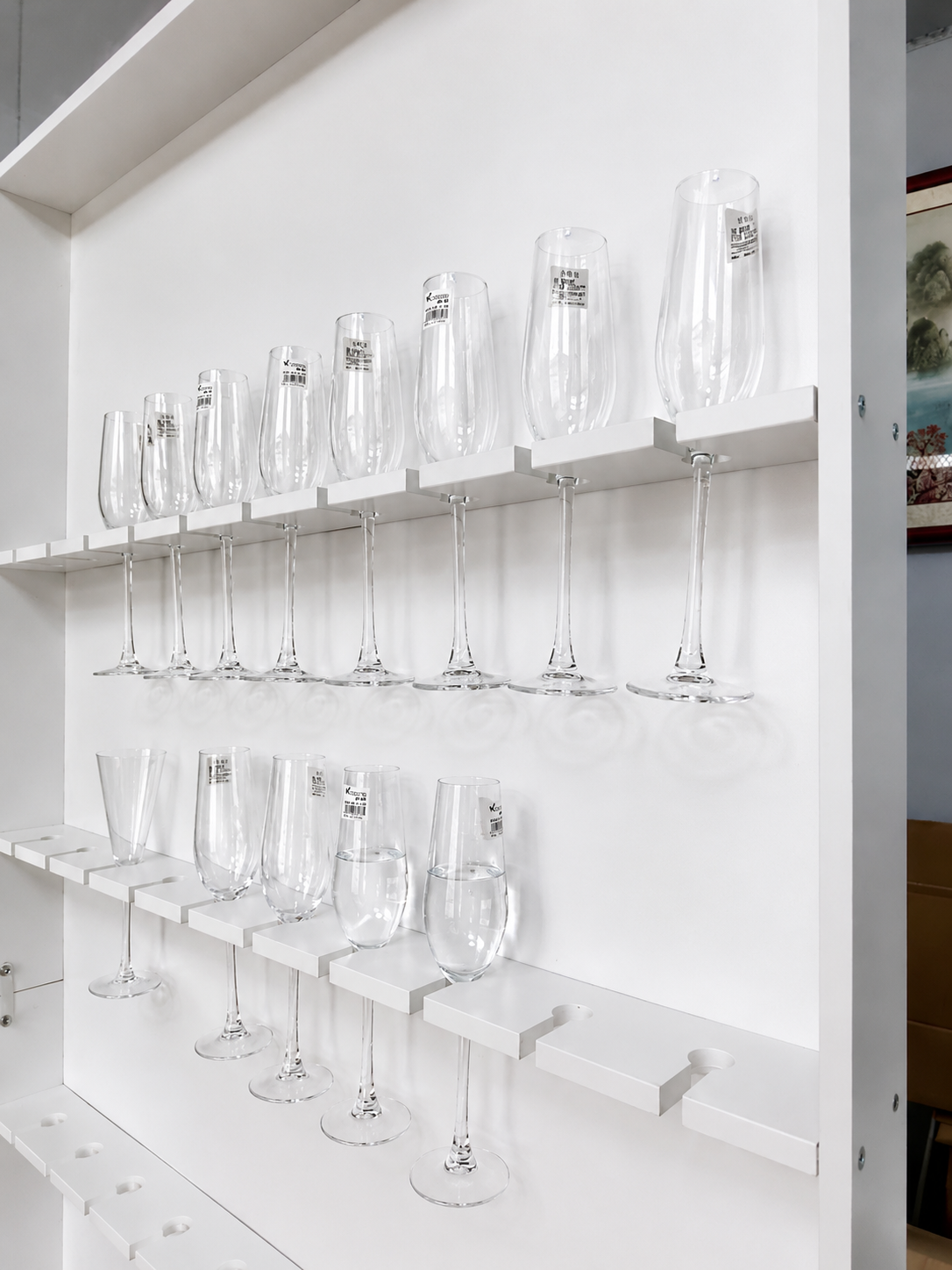 Champagne Prosecco Wall Rectangle Wood White