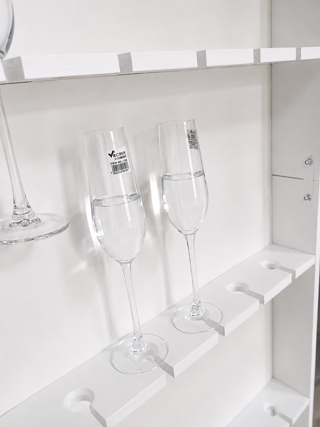 Champagne Prosecco Wall Rectangle Wood White
