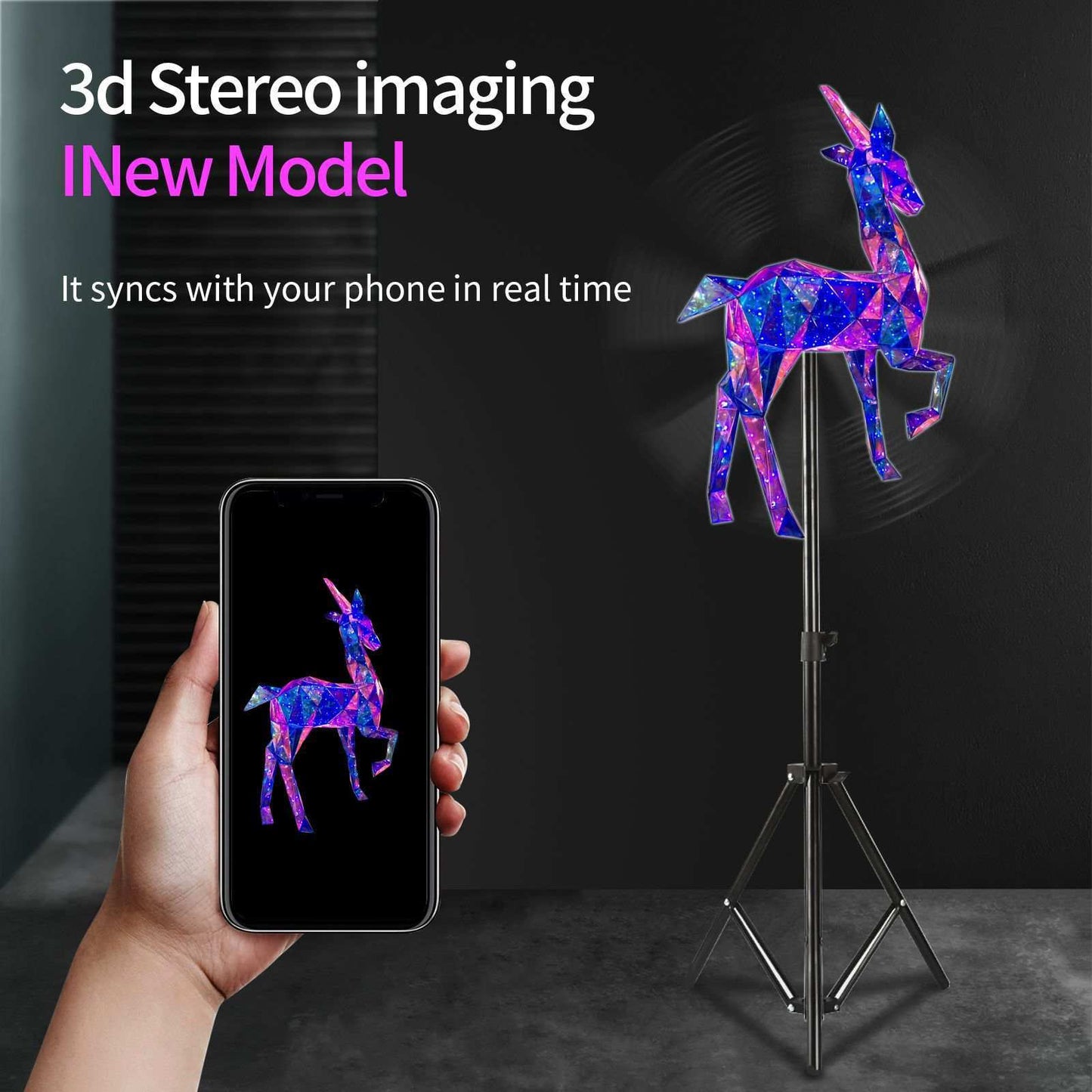 3D LED Holographic Fan With Stand