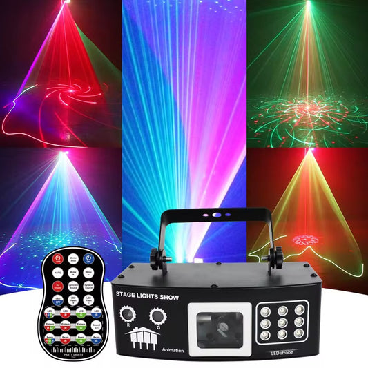 4 In 1 3D Animated Laser DJ Lights