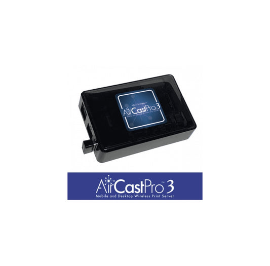 AirCastPro 3 wireless print server on a white background