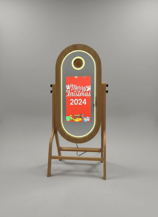 Digital Vintage Wooden Magic Mirror Windows DSLR LED Photobooth with touch screen 