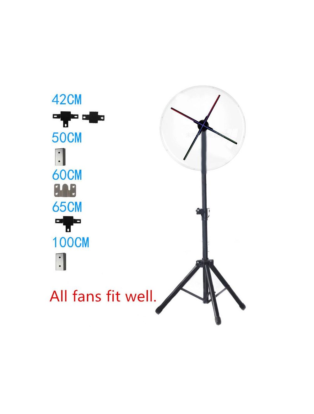 3D LED Holographic Fan With Stand