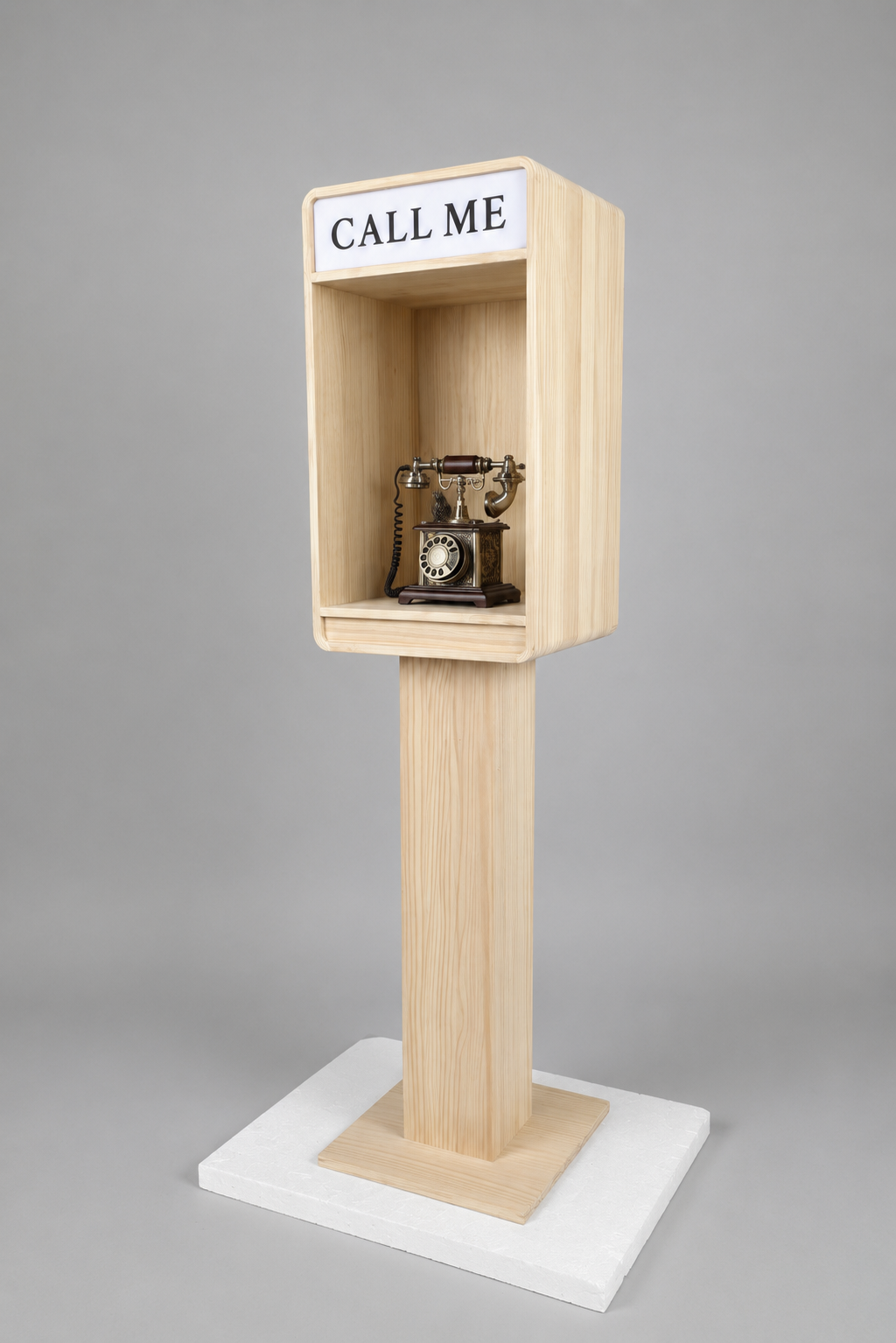Vintage Wooden Audio Video Guestbook Telephone Stand For iPad Tablet