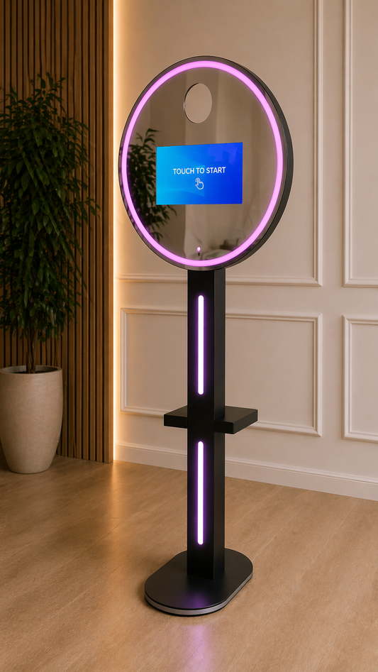 Round Glass Windows DSLR Selfie Pod Photobooth