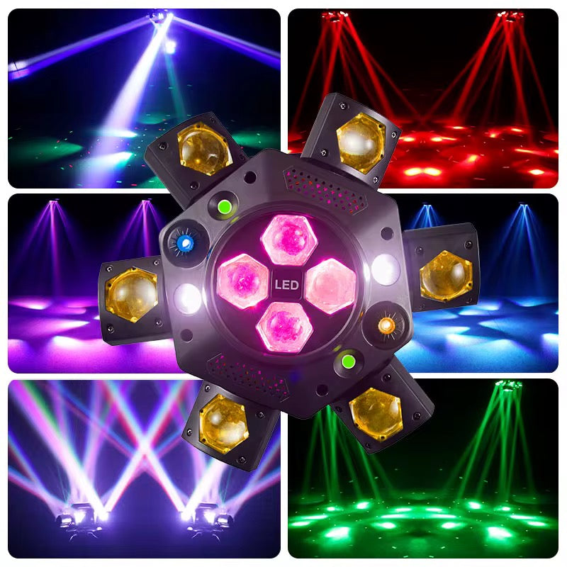 Six-Arm Moving Laser Beam Lights DJ