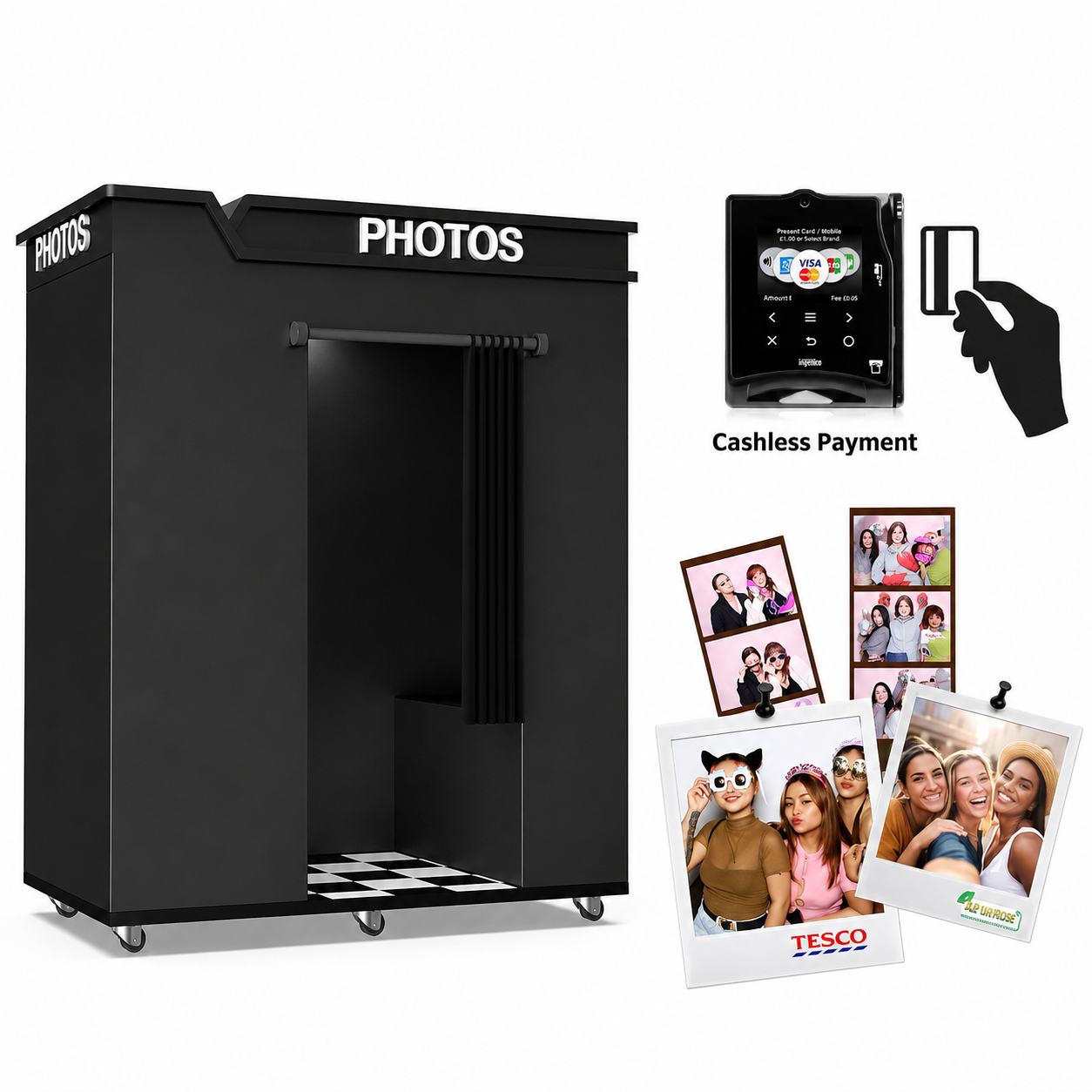 Enclosed Original Photobooth With Payment System Selfie Booth