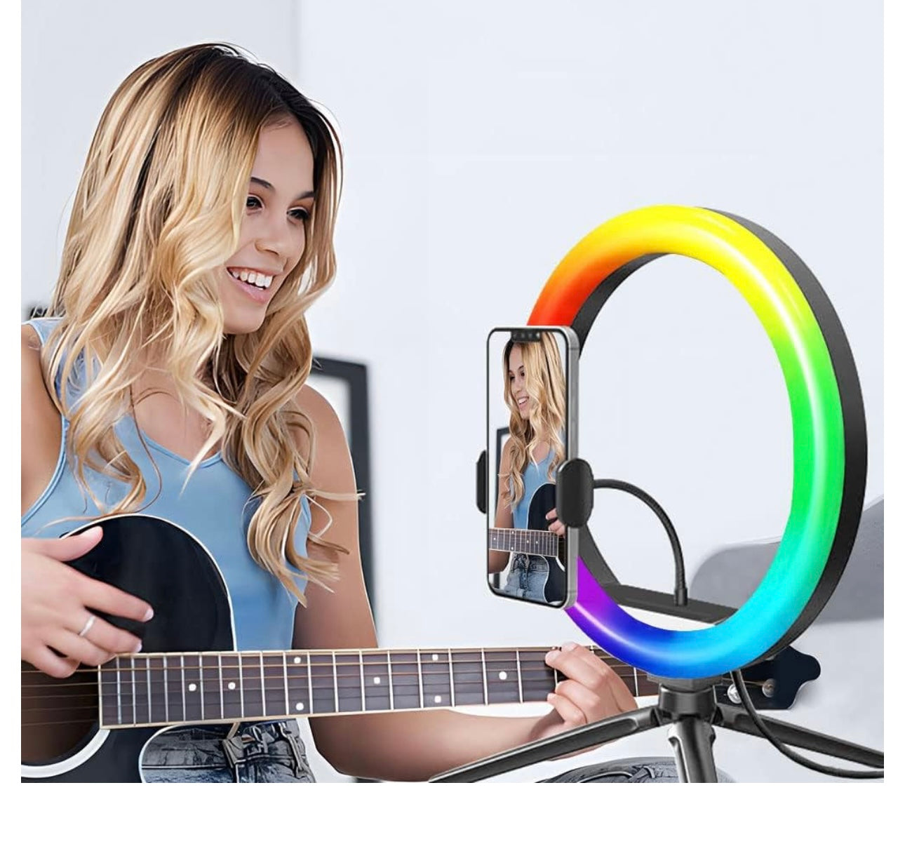 10” RGB LED Ring Light With Mini Stand