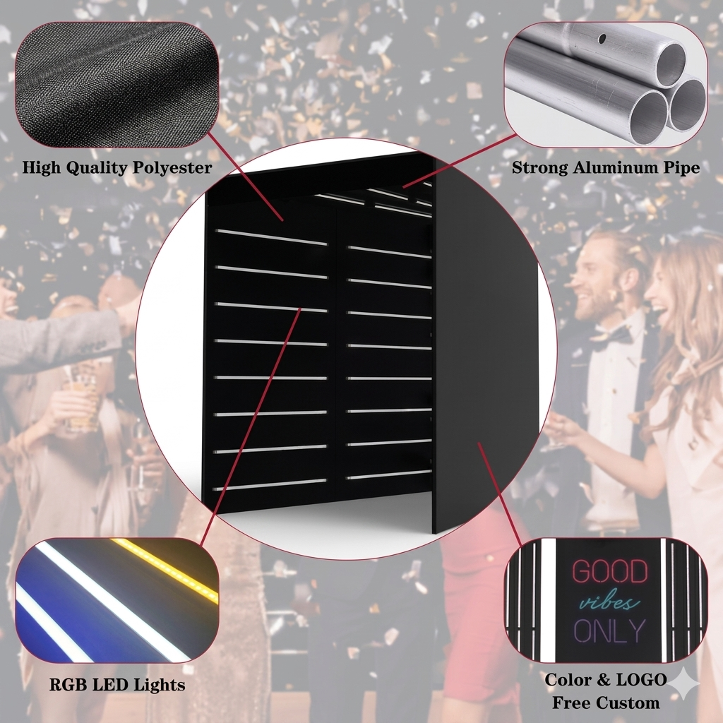 Vogue Tunnel LED Photobooth Backdrop Enclosure Backdrop