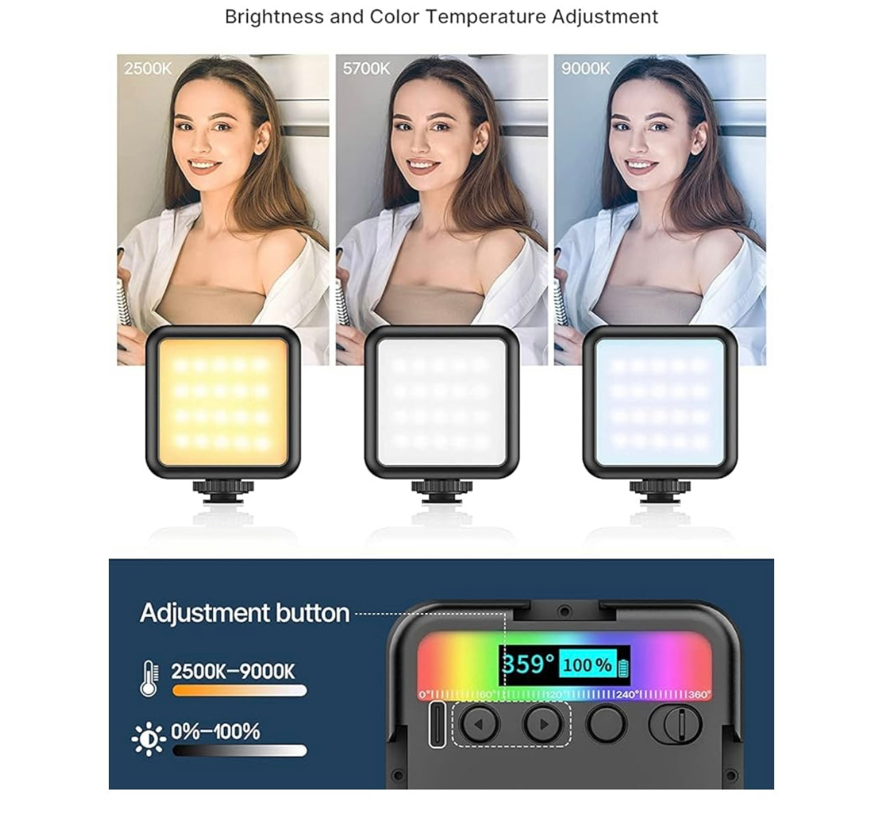 RGB Mini LED Camera Light