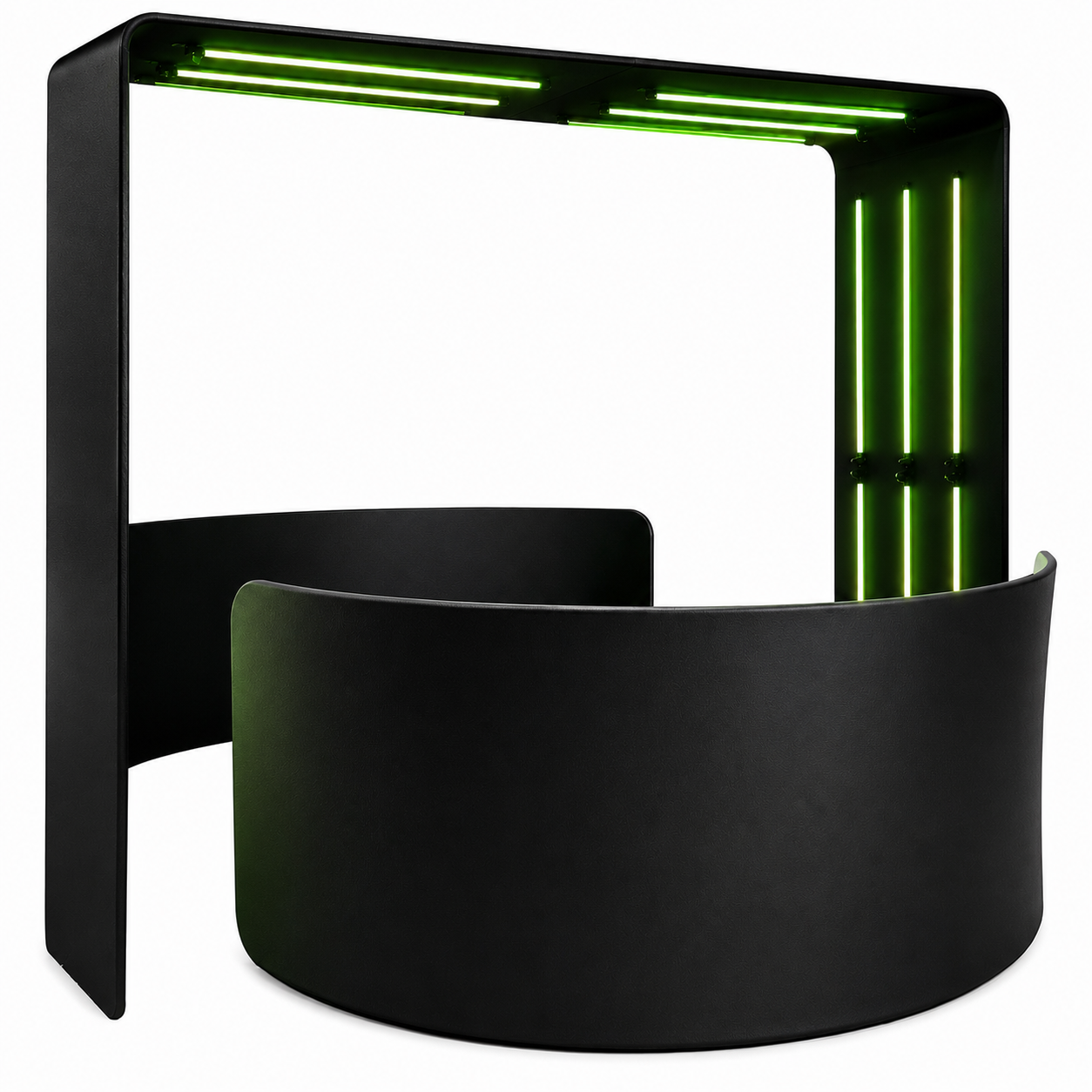 2 Piece LED Photobooth Enclosure With Overhead Backdrop