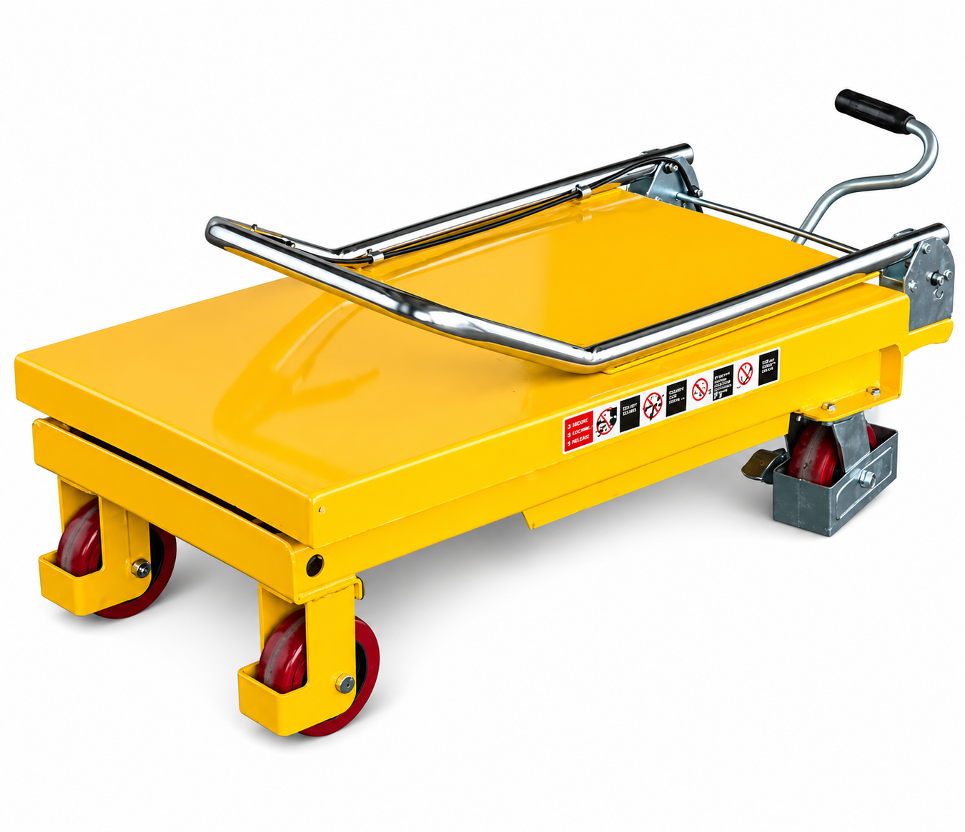 Hydraulic Scissor Lifting Table With Wheels & Safety Back Plate