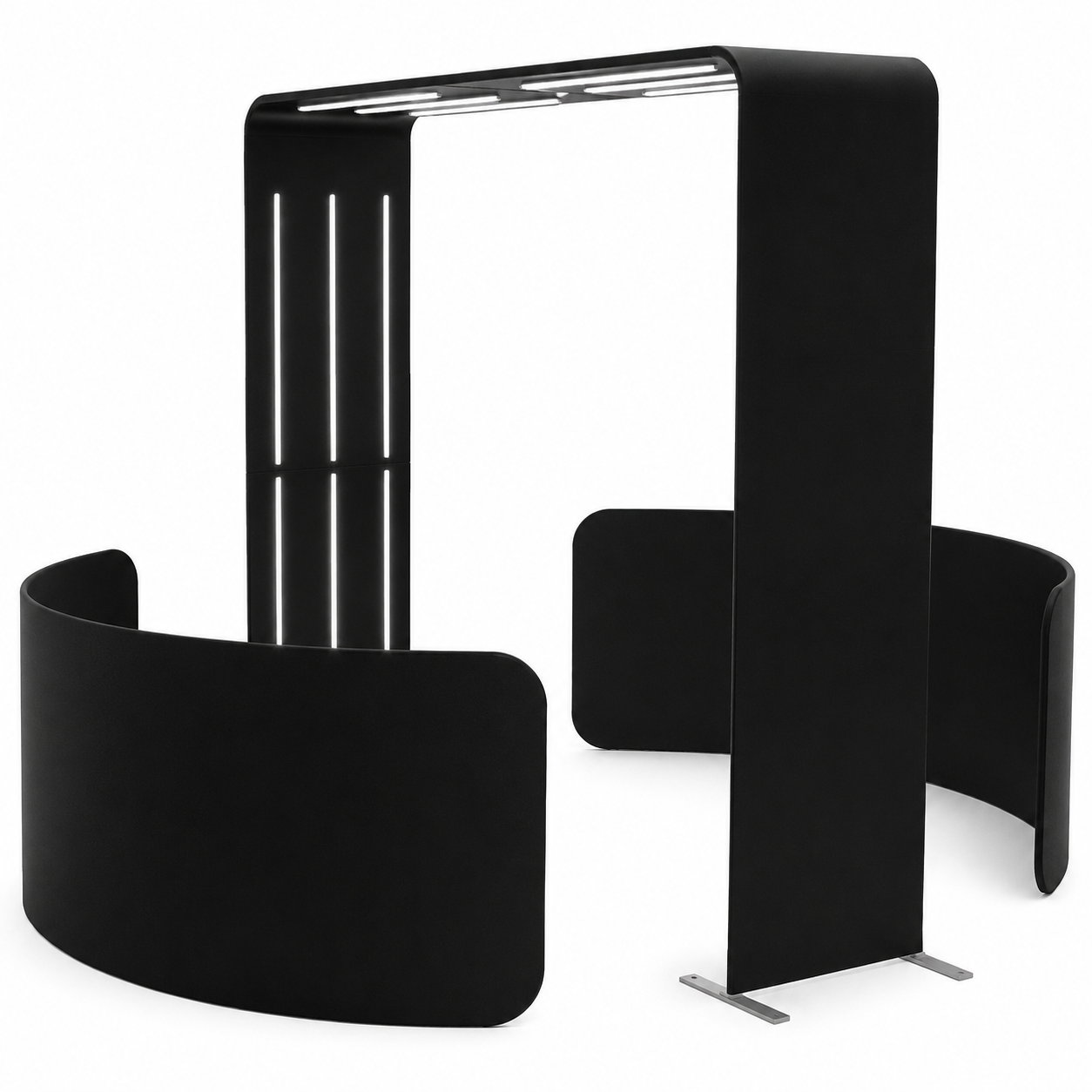 2 Piece LED Photobooth Enclosure With Overhead Backdrop