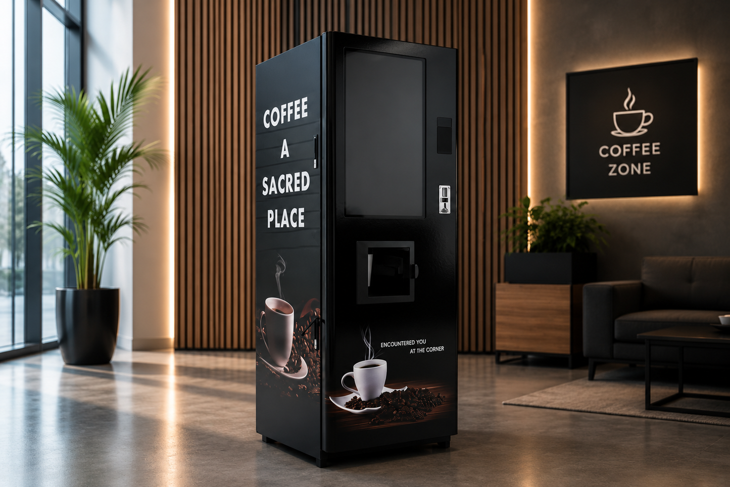 Touch Screen Coffee Vending Machine Protein Shakes Hot Drinks