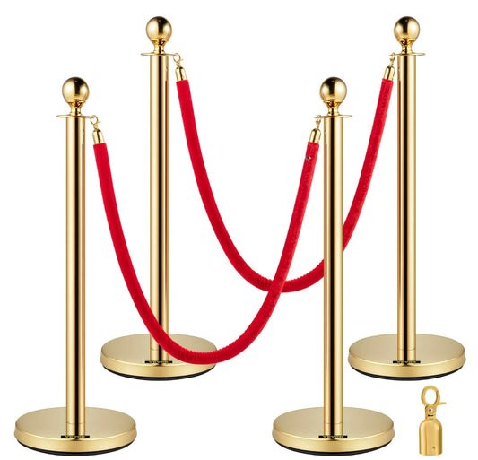 Gold Crowd Control Barriers Posts Stanchions