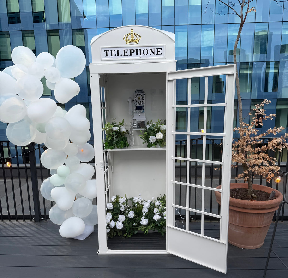 Metal Enclosed Telephone Box For Audio Guestbook British Vintage