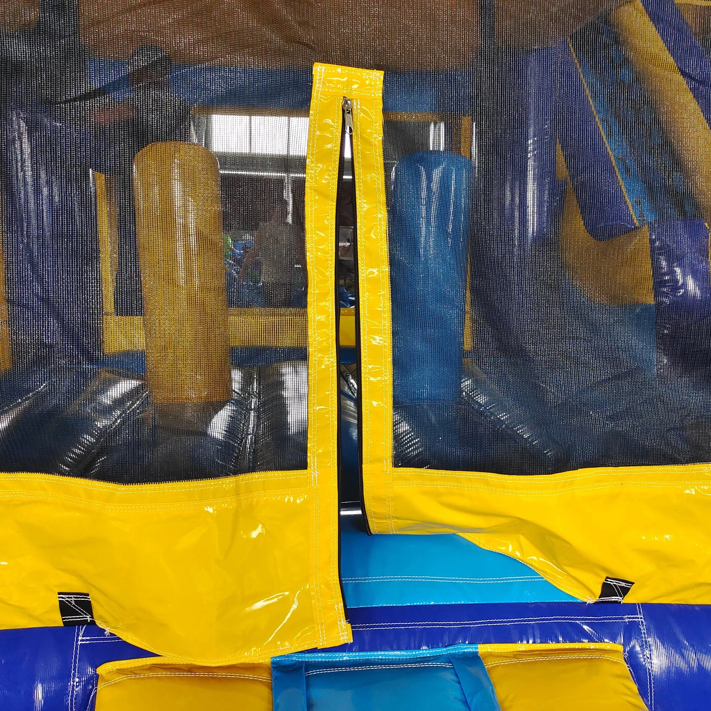 Large Blue & Yellow Bouncy Castle With 2 Slides