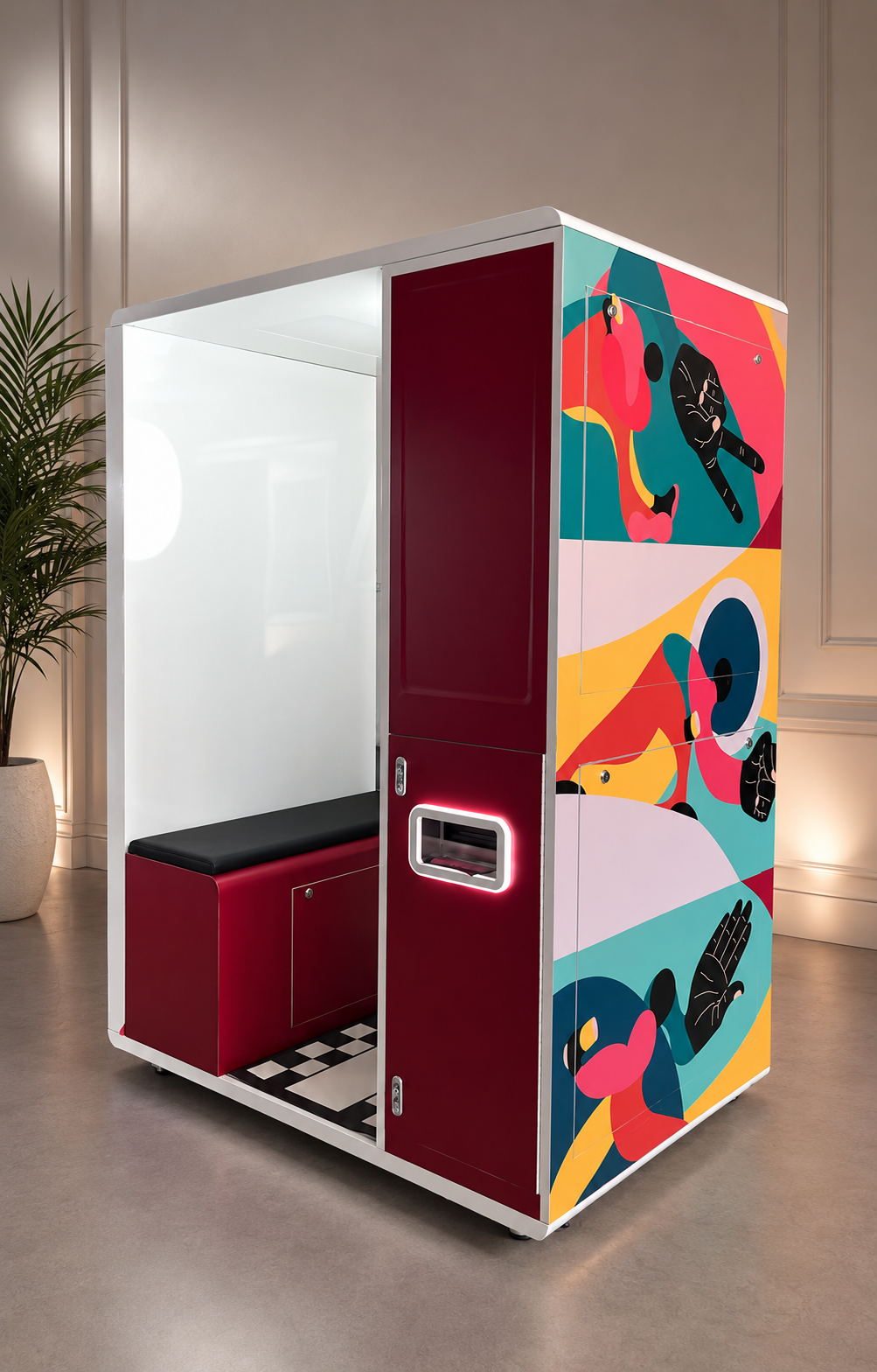 Enclosed Photo Booth With Card Reader Selfie Booth