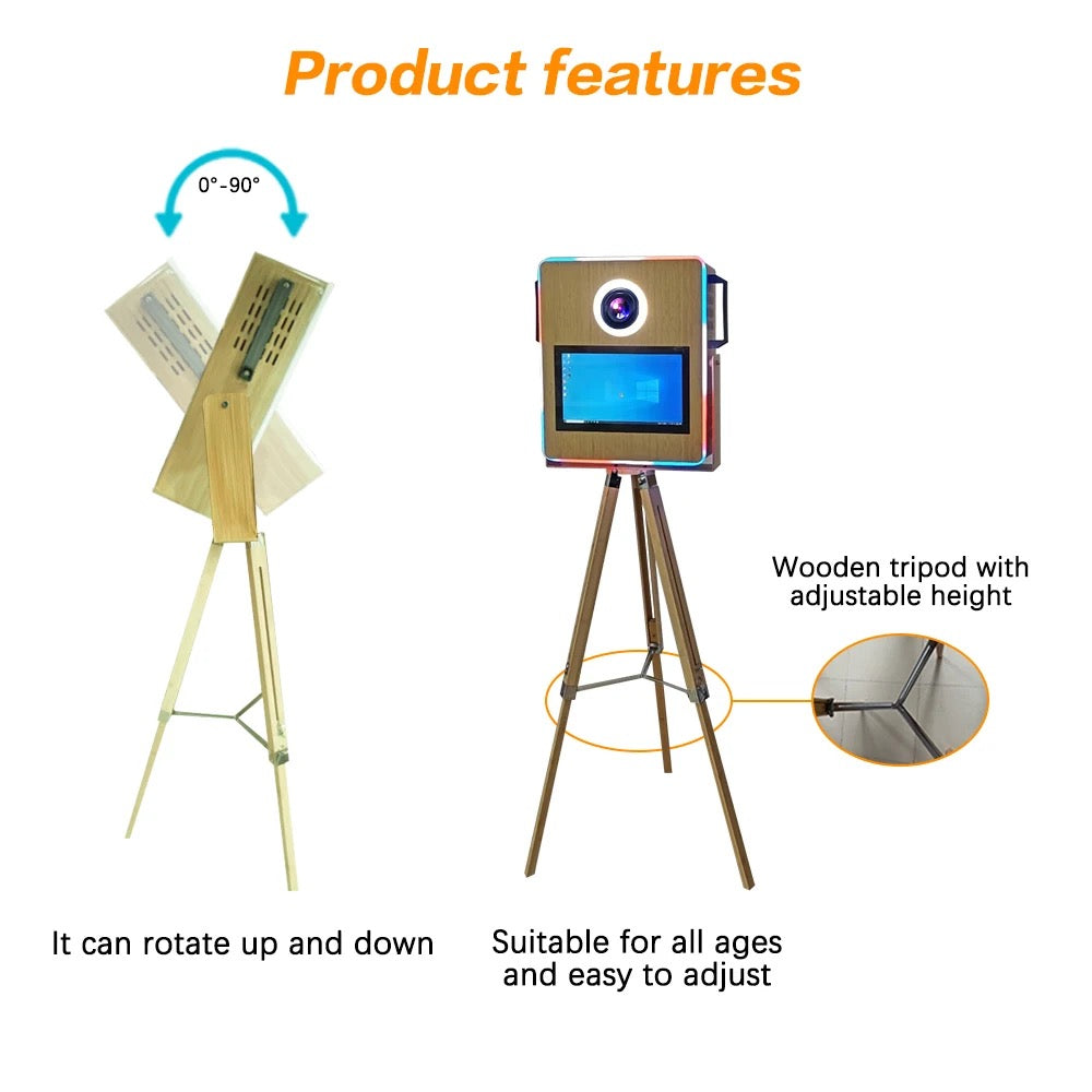 Wooden DSLR Selfie Pod Photobooth With Stand Metal