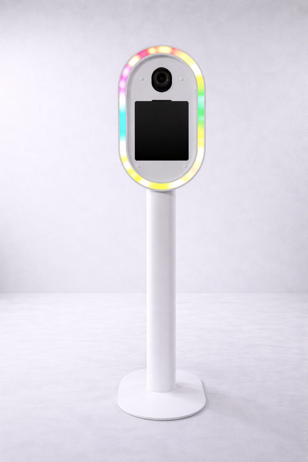 Metal DSLR iPad Selfie Pod Photobooth LED on a white background