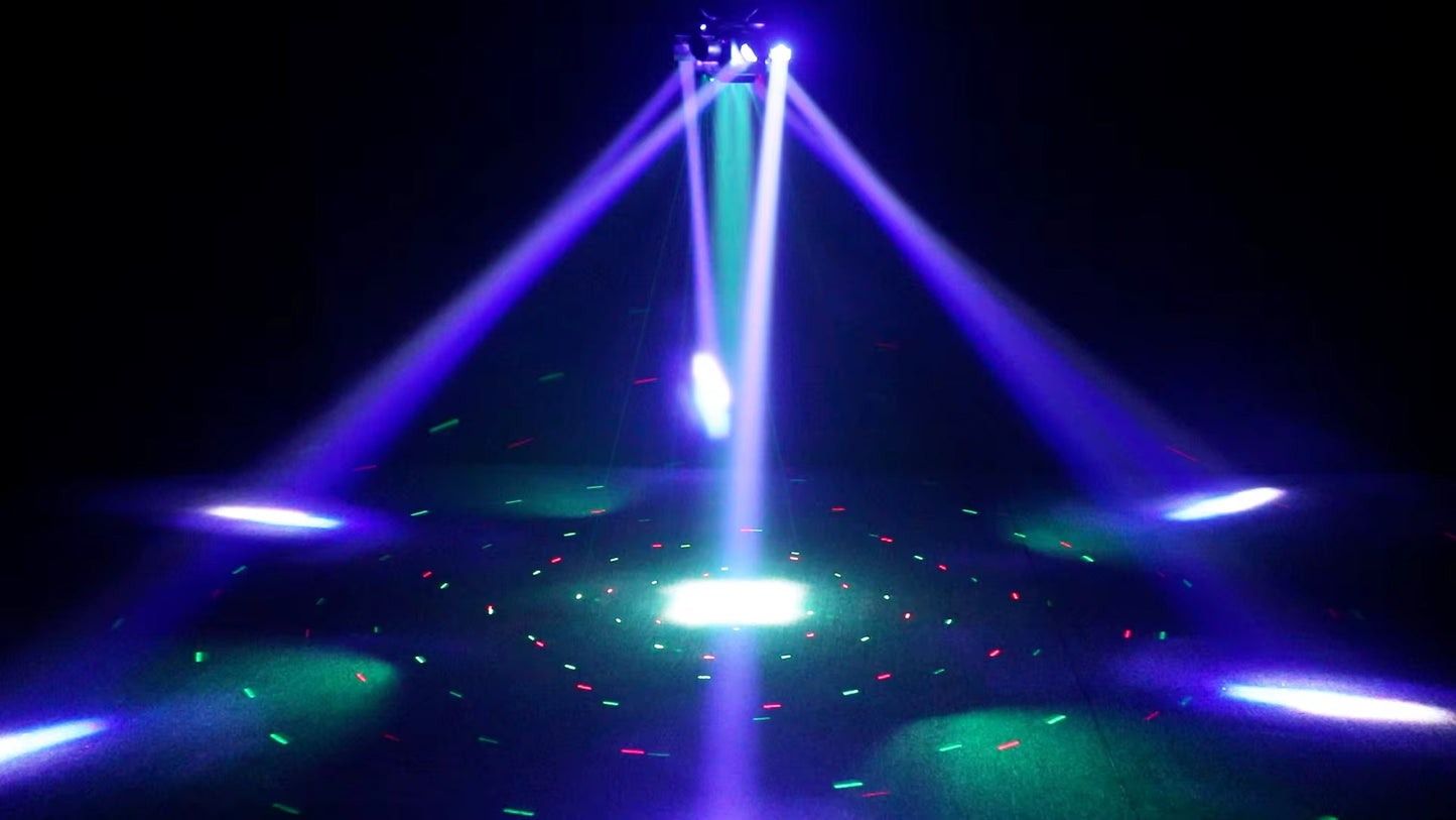 Six-Arm Moving Laser Beam Lights DJ