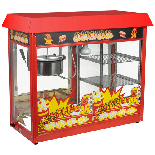 Commercial Popcorn Maker Machine & Storage Red