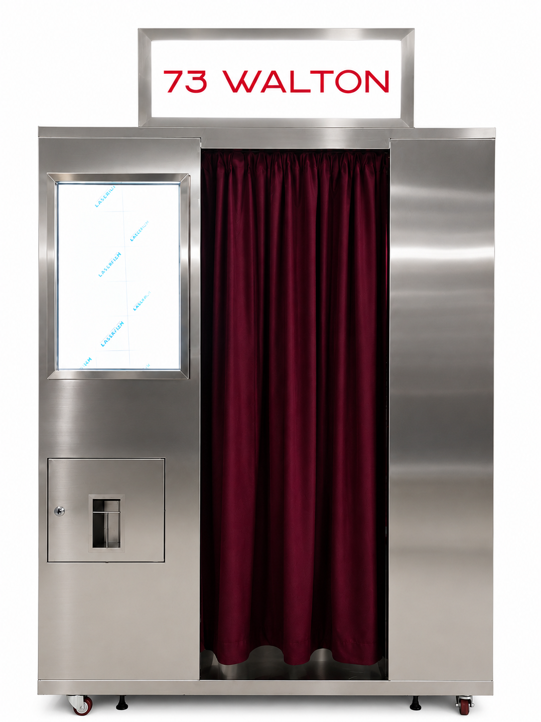 Stainless Steel Enclosed Photo Booth With Contactless Payment Selfie Booth