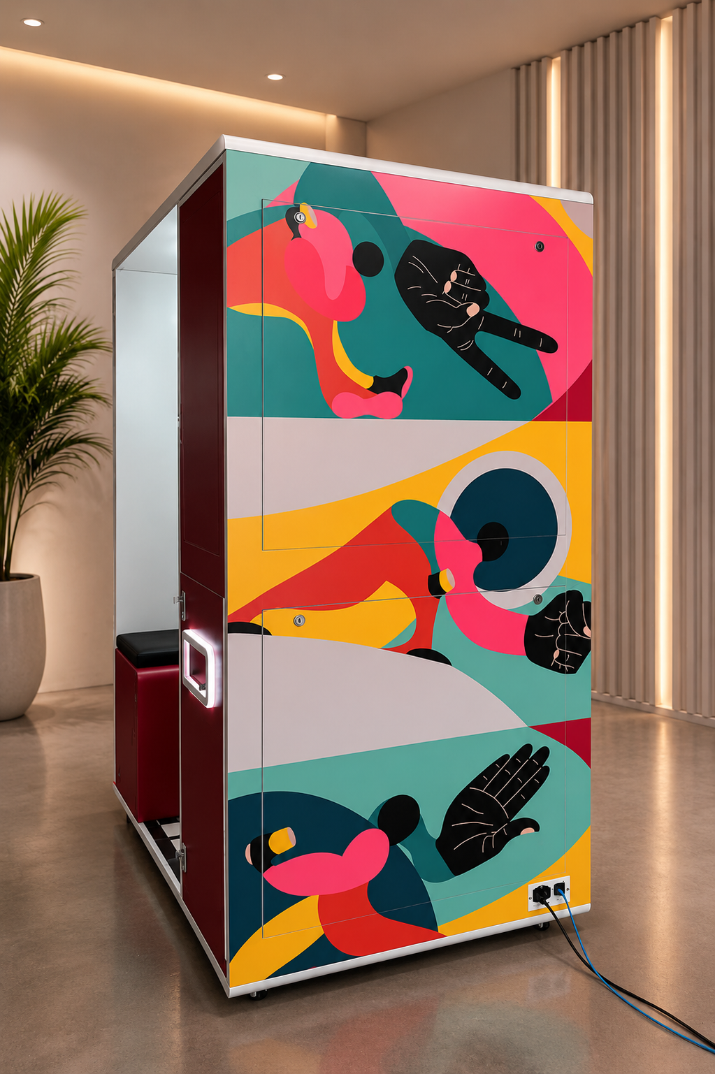 Enclosed Photo Booth With Card Reader Selfie Booth