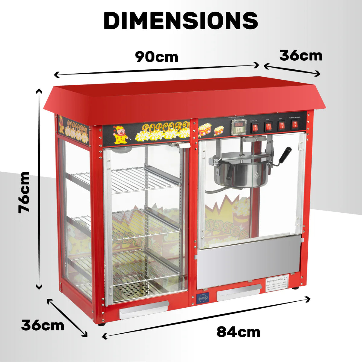 Commercial Popcorn Maker Machine & Storage Red